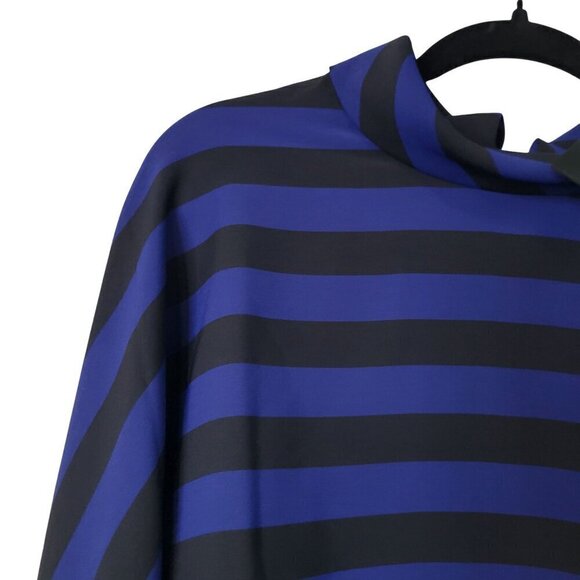 NWT Chico's Black Label Miter Stripe Top Blouse Black & Royal Blue Size S (0) - Picture 5 of 13